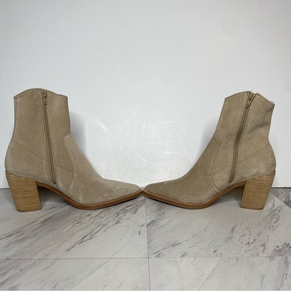 Jeffrey Campbell Jessine Tan Suede Pointy Toe Bootie 8 1/2 - Picture 5 of 14